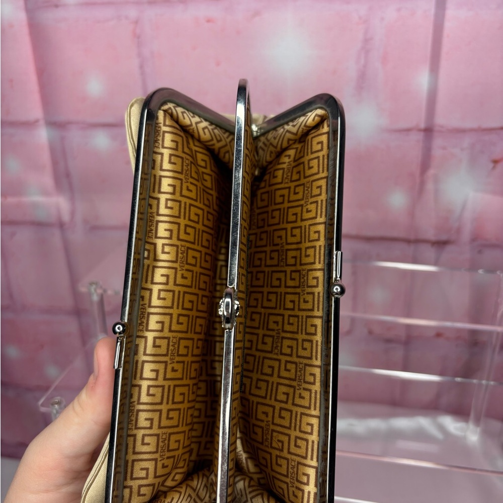Versace Beige Wallet with Silver Accents - Picture 8 of 14